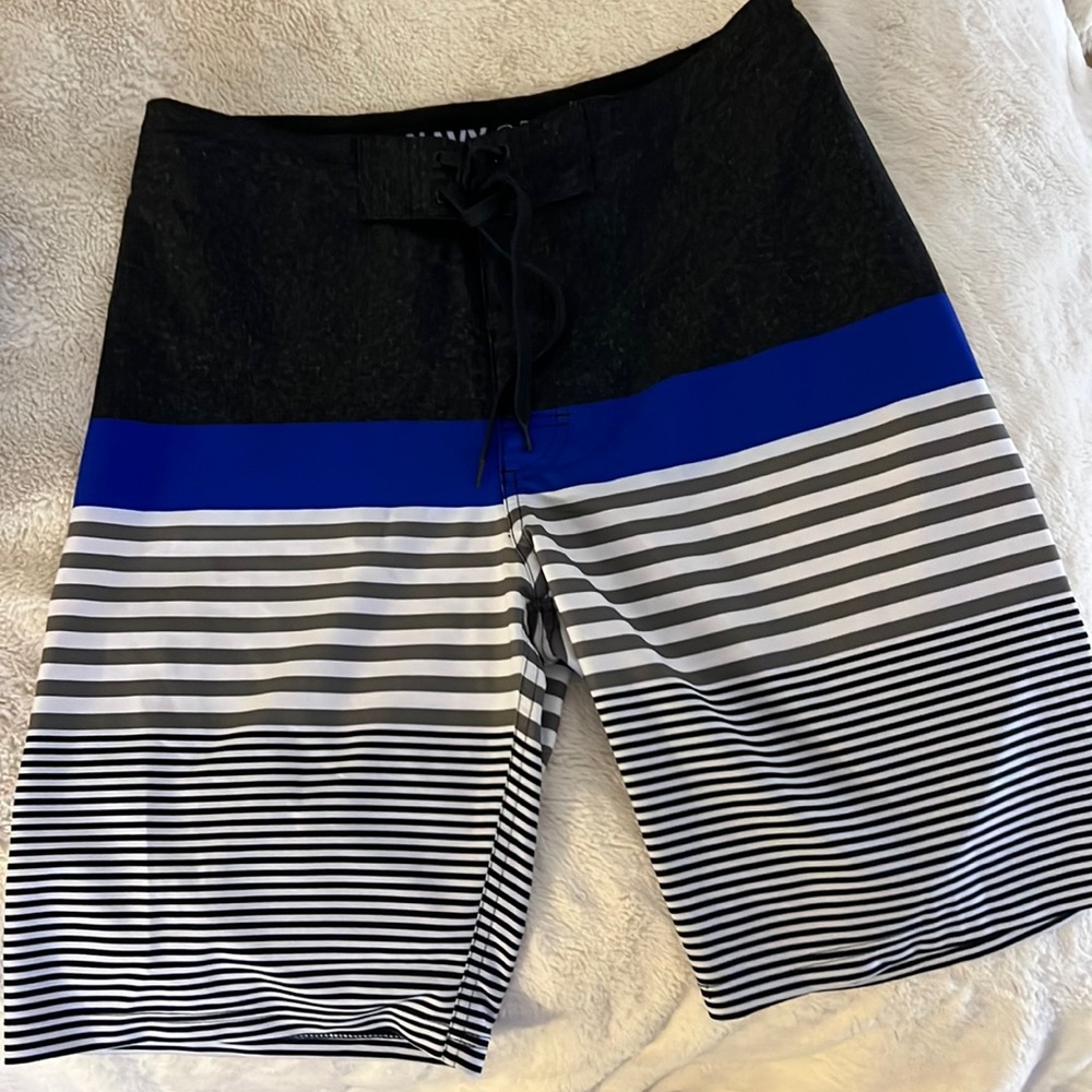 Old Navy Mens California Striped Swim Suit Board Shorts Trunks - medium 30 waist
